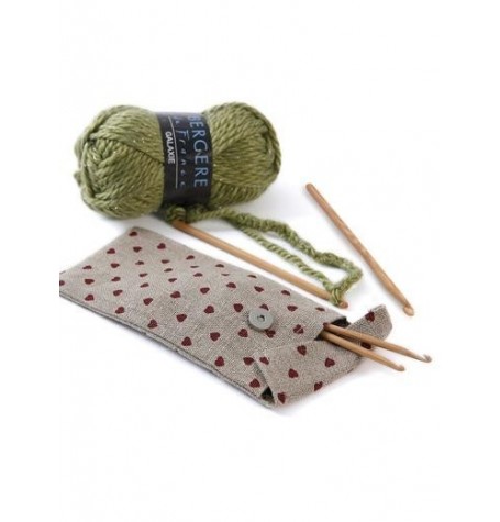 Hearts Crochet Hook and DPN Case